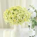 Floroom 18pcs Artificial Babys Breath Gypsophila Greenery Sprays, Real Touch Canary Yellow Fake Flowers for Wedding Bouquets Centerpieces Floral Arrangements and Decorations