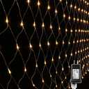 LYHOPE 12ft x 5ft 360 LED Christmas Net Lights, 8 Modes Low Voltage Mesh Christmas Decorative Lights for Xmas Trees, Bushes, Wedding, Garden, Outdoor, Indoor Decor (Warm White)
