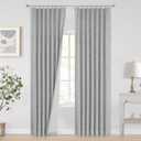 Vision Home Silver Grey Pinch Pleated Full Blackout Curtains Room Darkening Window Curtains 95 inch for Living Room Bedroom Thermal Insulated Pinch Pleat Drapes with Hooks Back Tab 2 Panel 40" Wx95 L