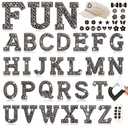 Rhinestone Self-Adhesive Letter Clothing Patches: Kingsow 48pcs Black Rhinestone Bling Letter Patch Stickers for DIY Crafts - Glitter Crystal Alphabet Patches Stick on Jackets, Hats, Bags