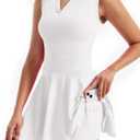 Tennis Golf Dress Workout Athletic Dresses for Women with Pockets Shorts 2 Piece Sets Outfits Cute Clothes Summer (Medium, White)