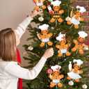 12 Pack 8.6 Inch Large Chef Gingerbread Christmas Tree Picks Decoration Two Sided Cooking Gingerbread Man Christmas Tree Topper Baking Ginger Bread for Xmas Ornaments Vase Decor