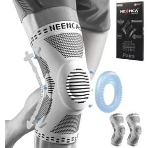 NEENCA 2 Pack Knee Braces for Knee Pain, Compression Knee Sleeves with Patella Gel Pad & Side Stabilizers, Knee Support for Meniscus Tear, Arthritis, Joint Pain, ACL, Runner, Workout (Large)