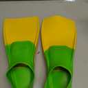 Sporti Adult-Kids Short Swim Fins, Floating Fin for Swimming & Snorkeling, Swim Flippers for Training - YellowGreen - Toddler 11-12