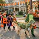 Halloween Large Dog Dinosaur Costume T-Rex Dino Outfit,5XL