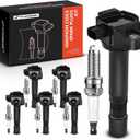 A-Premium Set of 6 Ignition Coil Pack and Iridium Spark Plugs Compatible with Honda Accord 2013-2017, Pilot 2016-2019, Odyssey 2018-2019, Ridgeline 2017-2019, Crosstour & Acura RDX, TLX, RLX