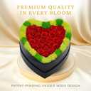 30 Preserved Roses, Petite Forever Flowers for Delivery in Designer Heart-Shaped Box, Long-Lasting Buds, for Women, Eternal Rose Bouquet for Girlfriends Birthday (Red)