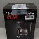 Mueller 12-Cup Drip Coffee Maker - Borosilicate Carafe, Auto-Off, Reusable Filter, Anti-Drip, Keep-Warm Function, Clear Water Level Window Coffee Machine, Kitchen Essentials & Accessories (Black)