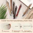 Kosiz 50 Pcs Teacher Pens Gifts Bulk Appreciation Inspirational Pens Bamboo Ballpoint Thank You Gifts for Teacher from Students Office Supplies Thanksgiving Christmas Party Favors(Multicolor)