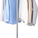 Beaudaily Clothes Drying Rack, Foldable Laundry Drying Rack, Indoor 59-Inch Drying Rack Clothing with 3 Rotatable Arms, Stainless Steel, Holds 27 Pieces, Space Saving, Portable, White and Silver (1-Tier)