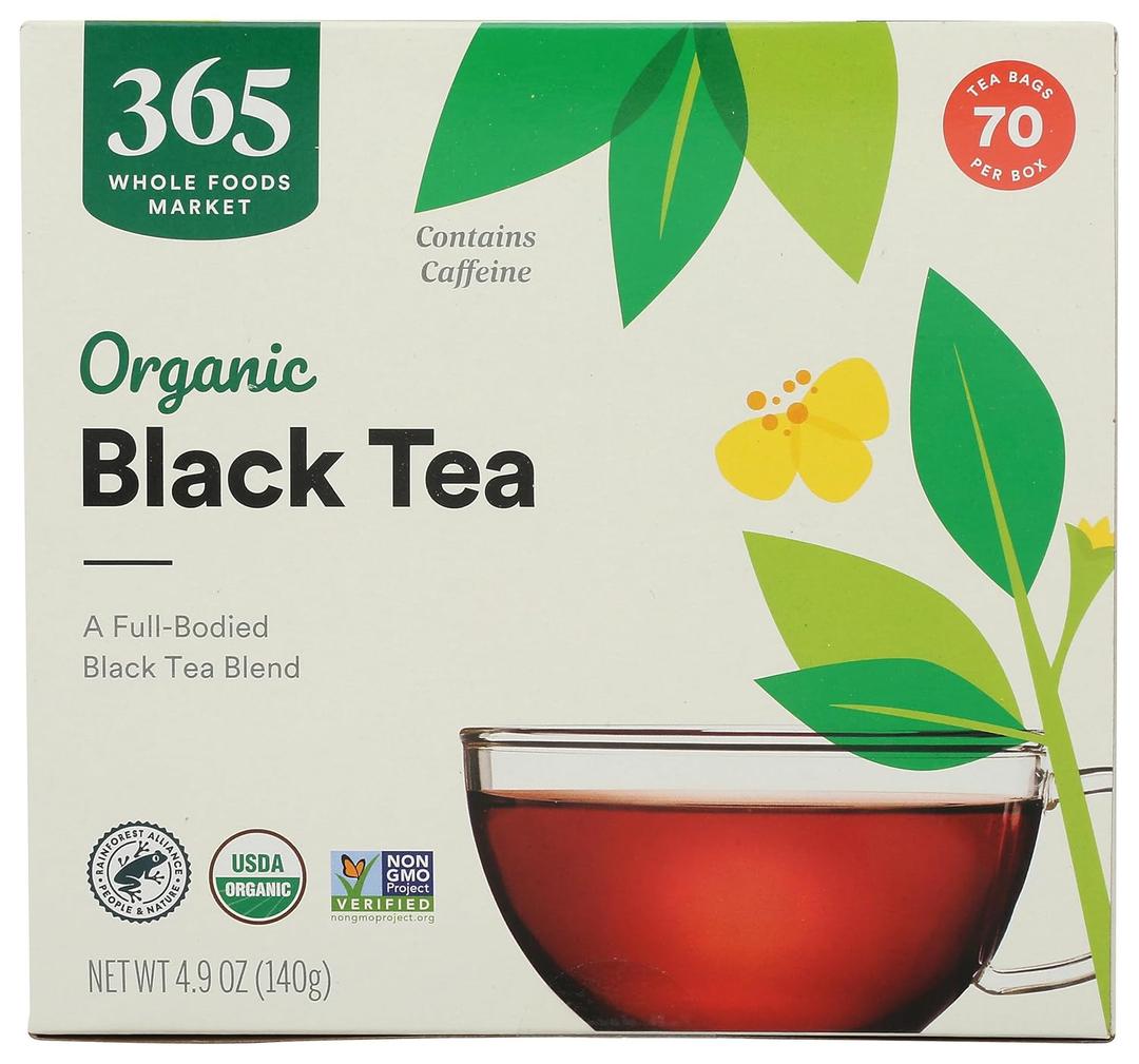365 by Whole Foods Market, Organic Black Tea, Single-Serve Tea Bags, 70 Count (EXP 06/02/27)