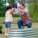 4x2x1 Ft Galvanized Raised Garden Bed with Open Bottom, Outdoor Thickening Oval Planter Box for Herbs, Vegetables, Fruits (Silver)