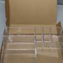 Clear Makeup Organizer, Makeup Brushes Storage Case, Cosmetic Display Case Tray, Tiered Skincare Organizer, Acrylic Lipstick Holder Countertop Desk Brush Organizer for Bedroom Vanity