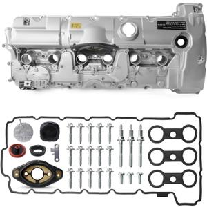 Upgraded Aluminum N52 Engine Valve Cover Kit with Gaskets & Bolts Compatible with 2008-2013 BMW 128i 328i 528i 535i 328xi 528xi 328i xDrive 528i xDrive Z4 X3 X5 3.0L Replace 11127552281 264-935