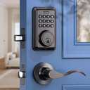 Keyless Entry Door Lock with 2 Lever Handles - Electronic Keypad Deadbolt - Front Door Lock Handle Sets - Auto Lock, Anti-Peeking Password, Easy Installation - Oil Rubbed Bronze