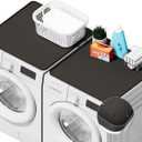 2 PACKS SEIRI Washer and Dryer Topper, 26" x 26" Silicone Dryer Top Protector Mats for Flat Top Surface Cover and Front Load Washing Machine Non-Slip Waterproof Laundry Topper Mat Large (Dark Gray)