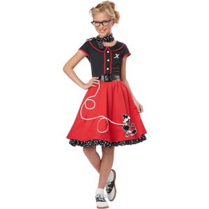 50's Sweetheart Costume for Kids (X-Large, Black/Red)