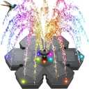 Solar Fountain Snowflake Style, 2025 Upgrade 3.5W Solar Bird Bath Fountains, Solar Powered Water Fountain with 2000mAh Battery, LED Lights, 7 Nozzles for Hummingbird, Garden, Pool, and Pond