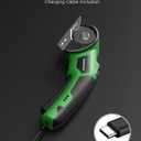 Cardboard Cutter, Rechargeable Cordless Electric Scissors, 4V Upgrade Motor Electric Box Cutter with 2 Blades, Safety Lock & LED Light, Powerful Cutting for Cardboard Box, Plastic, Leather