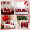 Yousoontic 2 Pcs Bow Pillows 15.7 * 12.6 in Coquette Throw Pillow Cute Bow Shaped Cushion Plush Lumbar Decorative for Girls Room Bed Sofa Couch Car(Velvet,Red)