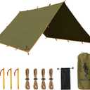 FREE SOLDIER Waterproof Portable Tarp Multifunctional Outdoor Camping Traveling Awning Backpacking Tarp Shelter Rain (Brown 1010.5ft)