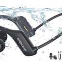 Swimming Headphones-Bone Conduction Headphones, IP68 Waterproof Open Earphones, Bluetooth 5.4 Underwater Sport Earbuds with 32 GB MP3 Memory for Swimming, Running, Cycling, Gym-Gray