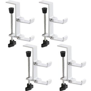 4Pcs Fireplace Stocking and Garland Hanger, 2 in 1 Mantel Hanger for Garland, Fireplace Stocking Holders for Mantle Garland Hooks for Xmas Holiday Home Party Decoration (4 White)