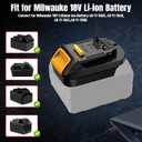 Battery Adapter for Milwaukee M18 18V Battery Convert to for Dewalt 20V MAX Cordless Tools, with QC3.0 18W USB & Type-C 5V/2.1A Charging Port,MIL18DL Battery Converter