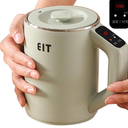 Mini Portable Heating Coffee Mug, Intelligent Temperature Control Water Cup, Multifunctional Electric Kettle, 12h Keep Hot (Color : Green, Size : 0.8L)