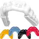 Bulletproof Braces Mouthguard  Worlds Thinnest & Strongest Sports Mouth Guard for Braces! Basketball Football Lacrosse Wrestling Hockey Rugby BJJ MMA Boxing Mouthpiece  Adult Youth & Kids (Clean White)