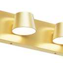 URSOLA 4 Light Bathroom Vanity Light, LED Gold Wall Light Fixtures, Up and Down Rotatable Dimmable 27 inch Bathroom Lighting Fixtures Over Mirror