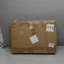 C Shaped End Table with Charging Station, Small Side Table for Couch, C Table with Wheels and Adjustable Desktop, Wooden Couch Table for Living Room, Bedroom (Brown)