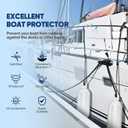 Dreizack Boat Fenders 4 Pack, Boat Bumpers for Docking with 4 Ropes, Inflatable Ribbed Marine Pontoon Boat Fender Bumper for Docks with 1 Storage Bag, 1 Air Pump and 4 Needles, 8.5 inch