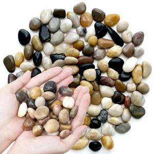 Pebbles Polished Gravel Natural River Rocks Ornamental Pebbles Garden Landscaping Stones Small Decorative Rocks for Fountain Aquarium Plants Vases Landscaping (Mixed Color, 3 LB)