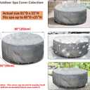 Round Hot Tub Cover 170G Polyethylene Spa Cover Waterproof and UV Protection Hot Tub Sun Shield(80"(D) x35(H), Silver)