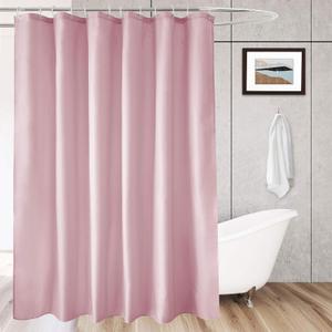 AooHome 72x96 inch Fabric Shower Liner, Extra Long Solid Color Shower Curtain with Hooks, Weighted Hem, Water Repellent, Pink