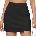 Vrtige Women's Lace High Waist Slit Bodycon Short Mini Skirt, S