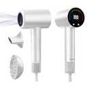 CONFU Hair Dryer, 110000 RPM Fast Drying Blow Dryer with Magnetic Diffuser and Concentrator, Professional Lightweight Ionic Hair Dryer for Women and Men (White)