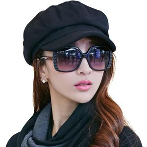 Comhats Wool Fashion Newsboy Hats for Women Winter Warm Pageboy Cabbie Cap Beret (Medium, Black)