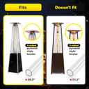 Patio Heater Glass Tube Replacement with Rubber Ring, 49.5 Tall 4 Diameter, Quartz Glass Tube Fit Four-Sided Pyramid Flame Outdoor Heaters Compatible with Hiland, Fire Sense