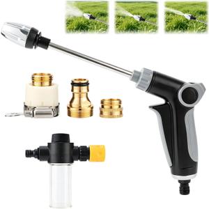 Turn Any Hose into a High Pressure Water Cleaning Jet, 2026 New Multi Function Lawn & Garden Watering Sprayer, Heavy Duty Garden Hose Nozzle, Spray Nozzles for Cleaning Yard Patio Car