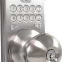 MiLocks CKK-02SN Titan Keyless Entry Door Lock - Deadbolt Smart Door Knob Handle with Backlit Electronic Keypad, Adjustable Latch and Audible Tones for Interior Front Doors & More, Satin Nickle