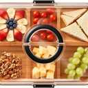 Charcuterie Board with Lid, Portable Bamboo Cheese Board with Secure Snap Locks for Kitchen House Warming Gifts