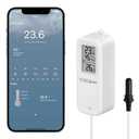 WiFi Refrigerator Thermometer Hygrometer with Alarm, Freezer Temperature with Probe, Wireless Digital Fridge Thermometer Humidity Sensor, Free Data Export for Home Kitchen Fridge Tub