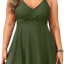 Aqua Eve Plus Size Swim Dress - Two Piece Tankini Swimsuit Tummy Control Bathing Suit with Shorts 2025 (Green, XXL)