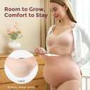 Momcozy Women's Maternity High Waist Underwear Pregnancy Soft Seamless Maternity Underwear Over Bump (L)