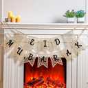 Menkxi 2 Pcs Eid Mubarak Banner Decorations Wooden Ramadan Eid Decoration for Home Rustic Ramadan Mubarak Garland Hanging Supplies for Mantel Fireplace Muslim Home Indoor Outdoor Party(Natural, Black)