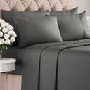 CGK Linens Full 6 Piece Sheet Set - Cooling Sheets for Hot Sleepers - Hotel Luxury Bedding Set with 8-16 Inch Deep Pockets - 1 Flat & 1 Fitted & 4 Pillowcases - Soft, Comfy and Wrinkle Free - Charcoal