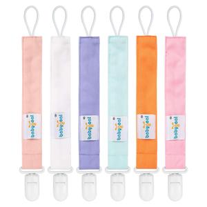 babygoal Pure Color Pacifier Clips, 6 Pack Binky Paci Holder Clips Leashes Fits for Most Baby Pacifiers and Binkies