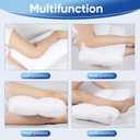MINUPWELL Knee Pillow for Side Sleepers, 4" Leg Pillow for Side Sleeping, 100% Cotton Fabric Pillow for Between Knees While Sleeping - High Support Alternative for Relieving Leg, Back, and Knee Pain